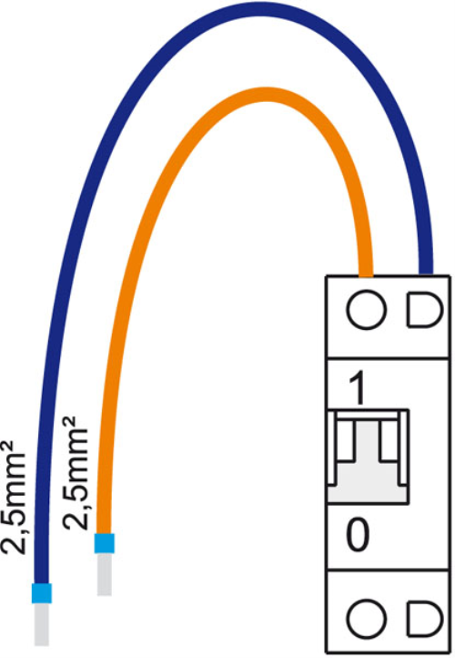 Verdrahtung NS3 in 2,5mm² rt