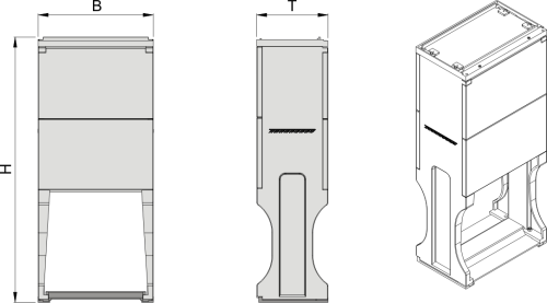 FP-40 Sockel mit Trennwand, BxHxT=396x913x245