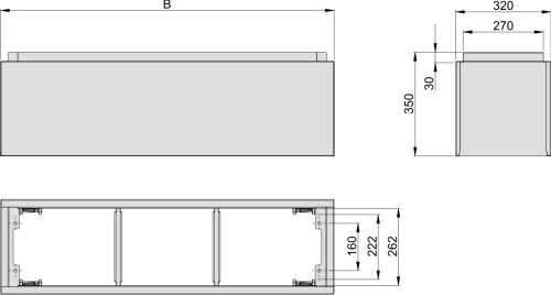 DIN 2 Kurzsockel KD, BxHxT=1120x350x320