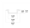 PL8 weiß / Klasse1 Einbau Aluprofil flach weiß RAL9010 für LED-Flex; Außenmaß inkl. Flügel BxH: 23,07x5,91mm; Einbaumaß BxH: 16,8x4,8mm; Innenmaß BxH: 12,4x5,11mm; (für LED Bänder mit max. 12mm Breite) in Stange zu 2m