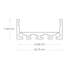 PN4 weiß / Klasse10 Aluprofil weiß RAL9010 für LED-Flex; Außenmaß BxH: 26,79x11,69mm; Innenmaß BxH: 24,08x7,59mm; (für LED Bänder mit max. 24mm Breite) in Stange zu 2m