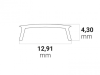 C9 / Abdeckung für Klasse8 Aluprofil; PC klar; Lichtdurchlässigkeit: 85%; BxH: 12,91x4,30mm; in Stange zu 2m