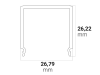 C12 / Abdeckung für Klasse10 Aluprofil; PC opal; Lichtdurchlässigkeit: 65%; BxH: 26,79x26,22mm; in Stange zu 2m