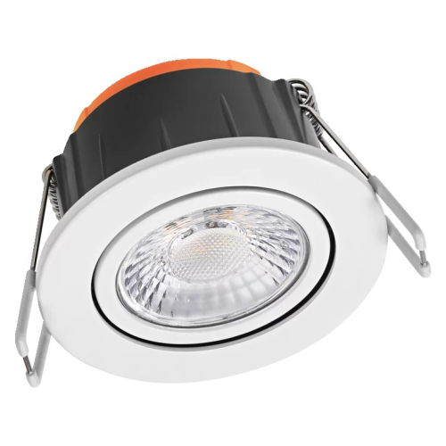 Downlight LED Spot mit wechselbaren Blenden | weiß | schwenkbar | DIP-Schalter 2700K/3000K/4000K | DIP-Schalter 4W/6W: 400lm/600lm | CRI>90 | dimmbar (Phase Cut) | DMxH: 82x48mm | Ausschnitt: 68mm