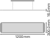 LED Pendelleuchte direkt/indirekt DALI 36W | 3800 lumen | 3000K warmweiß | UGR<19 | LxBxH= 1200x300x16mm | IP20 |