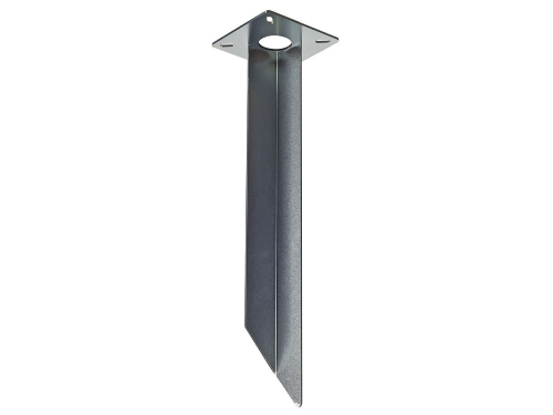 Erdspieß für LED Pollerleuchten GRAFIT | L: 480mm | Platte LxB: 120x120mm | Loch DM: 45mm | Stahl verzinkt |