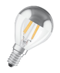 LED Lampe, Parathom Classic P 34 Mirror, Kopf verspiegelt chrom, 230V, E14, 4W (34W), warmweiß 2700K, 380lm, dmxH= 45x78mm, 15000h