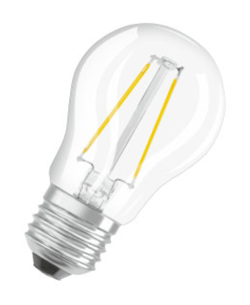 LED Glühfaden-Lampe, Parathom Classic P40 DIM, klar, 230V, E27, 5W (40W), warmweiß 2700K, 470lm, dm= 45x80mm, dimmbar