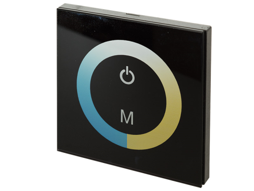 Glas Touch Wandpanel, mit Farbskala warmweiß-kaltweiß, schwarz
