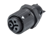 GESIS MINI IP+ | Geräteeinbau Kupplung mit Schraubkontakt schwarz | 16A | M16 |