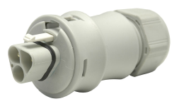 GESIS IP+ Stecker  2pol. mit Schraubk. Rundkabel grau