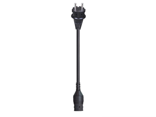 GESIS IP+ Adapterkabel mit Schukostecker Gummi 1,5m  schwarz / 3x1,5mm²