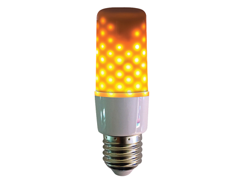 LED Fire Lamp weiß matt, E27, bewegte Flamme, 230V, 64 LEDs, 1830K, mit Schwerkraftsensor, IP44