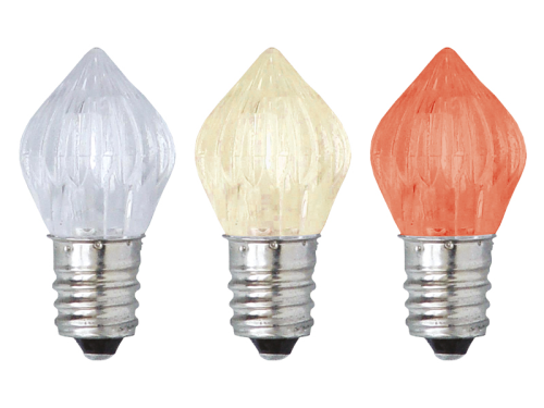 LED Lampe E14, 230V, 0.5W, 3xLED eisweiß, spitzprismatisch, Blitzeffekt