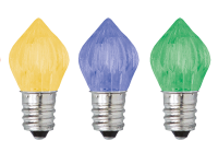 LED Lampe E14, 230V, 0.5W, 3xLED blau, spitzprismatisch