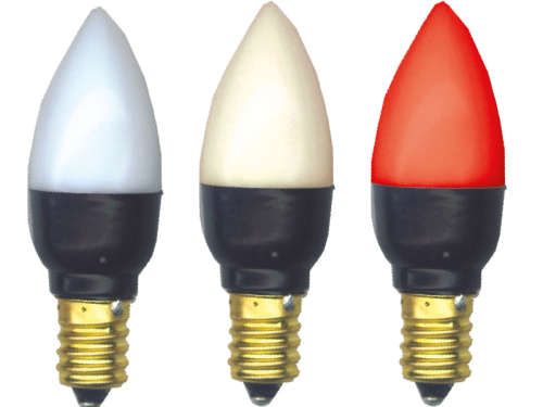 LED Lampe E14, 230V, 0.6W, LED rot, Kerzenlampe