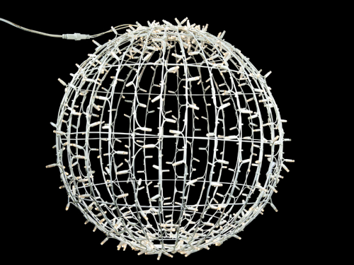 Leuchtkugel faltbar weiß, 3D-Figur LED "Kugel flash" 280LEDs warmweiß + 56LEDs warmweiß flash,