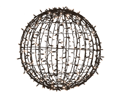 Leuchtkugel faltbar schwarz, 3D-Figur LED "Kugel flash" 280LEDs warmweiß + 56LEDs warmweiß flash, DM=80cm, P= 20W