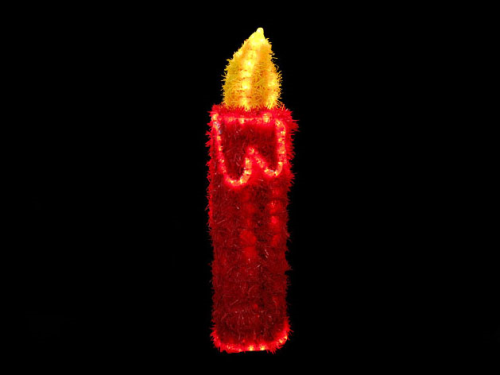 LED 3D-Figur "Kerze klein LED" | Rot/Gelb | H: 70cm | d: 15cm | 230V | 10W | IP44 |