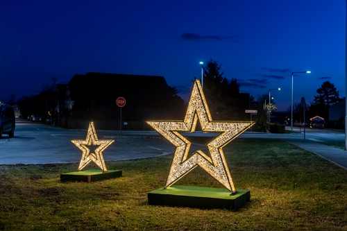 3D-Motiv "3D Star - 1m" | HxBxT=100x100x10cm| 15W | 24V | 238 LEDs | IP44 | warmweiß | inkl. Netzteil | 5m Anschlußkabel |