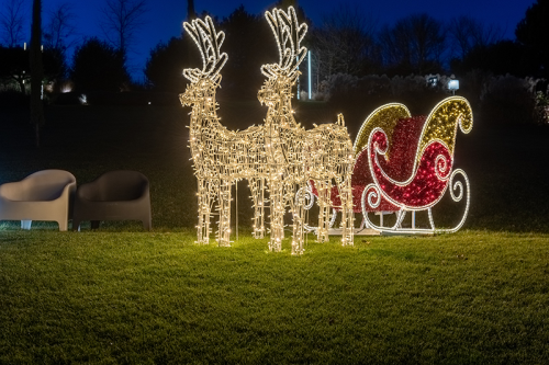 VERLEIH: LED 3D-Motiv "Rentier" | Warmweiß | HxBxT: 190x120x40cm | 230/24V | 86W | 800 LEDs | inkl. Netzteil | IP44 |