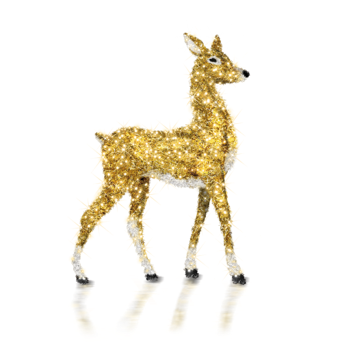 LED 3D-Motiv "Reh" GOLD | HxBxT: 210x150x45cm | 230V/24V | 32W | warmweiß | inkl. Netzteil | IP44 |