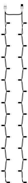 ProSystem Modular LED 230V | End-Strings 2x1,5m | 4,6W | 15 LEDs je String | warmweiß | Kabel schwarz | IP44 |
