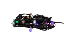 ProSystem Modular LED 230V Girlande | Verbindungsstring 10m | 4,6W | 25 LEDs | multicolor (rot, gelb, blau, grün, weiß) | Kabel schwarz | IP65