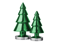Batterie LED Dekoleuchte Winterlight Tannenbaum chrom-grün groß | H: 34cm | Batterie: 3xAA exkl. | 4,5V |