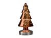 Batterie LED Dekoleuchte Winterlight Tannenbaum chrom-rot groß | H: 34cm | Batterie: 3xAA exkl. | 4,5V |