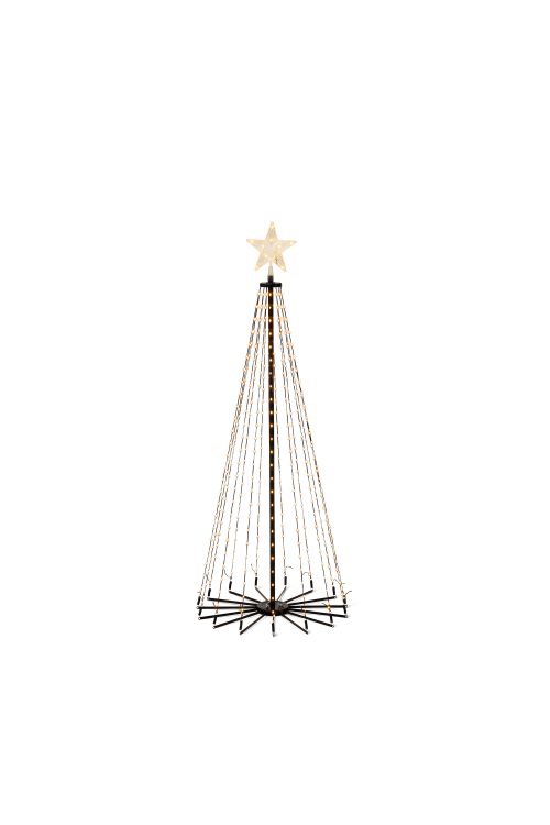 Lichtbaum schwarz 150 | Höhe: 150cm | Durchmesser: 60cm | 400 LEDs warmweiß | Netzstecker 5m Zuleitung | Outdoor