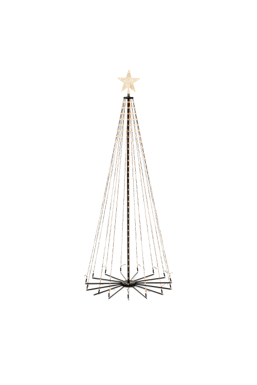 Lichtbaum schwarz 180 | Höhe: 180cm | Durchmesser: 80cm | 520 LEDs warmweiß | Netzstecker 5m Zuleitung | Outdoor