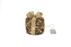 Batteriebetriebenes Rattan-Geschenkspaket | braun/gold | HxB: 23x20cm | warmweiß | IP20 | inkl. Timer: 6h on/18h off | Batterie: 3xAA exkl. |