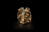 Batteriebetriebenes Rattan-Geschenkspaket | braun/gold | HxB: 23x20cm | warmweiß | IP20 | inkl. Timer: 6h on/18h off | Batterie: 3xAA exkl. |