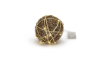 Batteriebetriebene Rattan-Kugel | braun/gold | D: 15cm | warmweiß | IP20 | inkl. Timer: 6h on/18h off | Batterie: 3xAA exkl. |