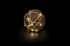 Batteriebetriebene Rattan-Kugel | braun/gold | D: 15cm | warmweiß | IP20 | inkl. Timer: 6h on/18h off | Batterie: 3xAA exkl. |