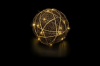 Batteriebetriebene Rattan-Kugel | braun/gold | D: 20cm | warmweiß | IP20 | inkl. Timer: 6h on/18h off | Batterie: 3xAA exkl. |