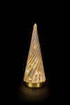 Batteriebetriebener Glas-Baum | gold | HxD: 28x10cm | warmweiß | IP20 | inkl. Timer: 6h on/18h off | Batterie: 3xAAA exkl. |