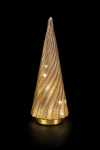 Batteriebetriebener Glas-Baum | gold | HxD: 33x12cm | warmweiß | IP20 | inkl. Timer: 6h on/18h off | Batterie: 3xAAA exkl. |