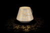 Akkubetriebene Metall-Laterne Flake 23 | weiß-gold | HxD: 23x26cm | warmweiß | IP44 | inkl. Timer: 6h on/18h off | Batterie: 2x4000mAh AKKU ICR 18650 inkl. | USB-C |