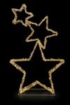 Glamour-Star 3 | gold | HxBxT: 82x51x10cm | warmweiß | 350 LEDs | 4,5V/6W | inkl. Steckernetzteil | IP44 |