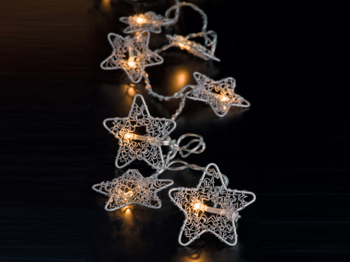 Sternenkette, silber - verbreitet Weihnachtsstimmung und Freude