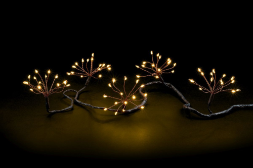 Flower Garland | kupfer/schwarz | L: 3m | Anschlussleitung: 5m | superwarmweiß | 225 LEDs | indoor | inkl. Netzstecker 6V/3,6W