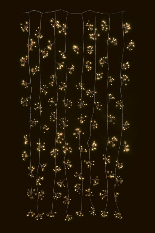 Flower Curtain | kupfer/schwarz | B: 1,00m / H: 2,20m | Anschlussleitung: 5m | superwarmweiß | 880 LEDs | indoor | inkl. Netzstecker 12V/9W