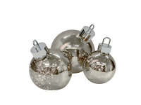 Ornament Christbaumkugel chrom/smoke klein - mit faszinierendem Lichteffekt - Batteriebetrieben D: 20cm