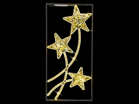 2D-Mastfigur Sternschnuppen "Camopi" Silber | LED warmweiß | BxH:75x155cm | 324 LEDs, davon 11 blinkend | 24V | 17W | inkl. Netzteil | IP44