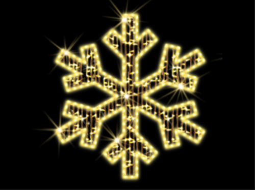 2D-Mastfigur Schneeflocke klassisch | LED warmweiß | BxH:100x110cm | 230V | 27W | IP44 |